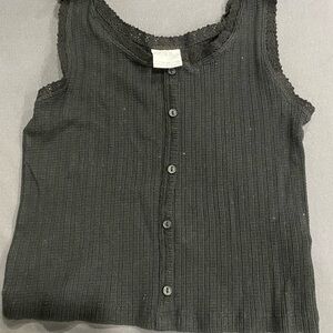 Zara Black Button-Up Kids Camisole